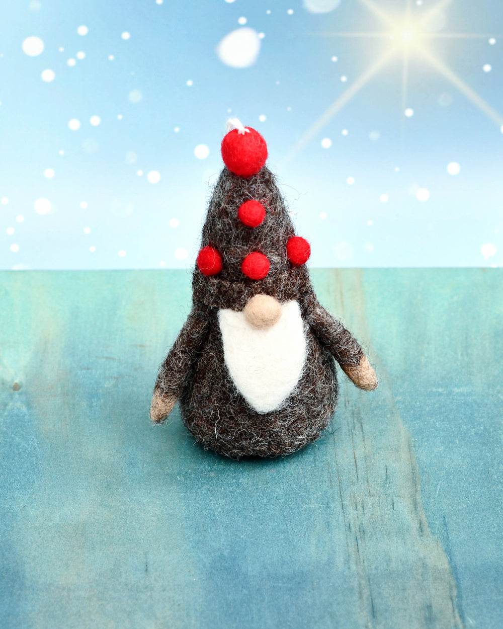 Tara Treasures Felt Christmas Ornament - Brown Gnome