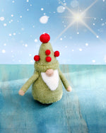 Load image into Gallery viewer, Tara Treasures Felt Christmas Ornament - Green Gnome
