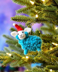 Tara Treasures Felt Christmas Ornament - Sheep Blue