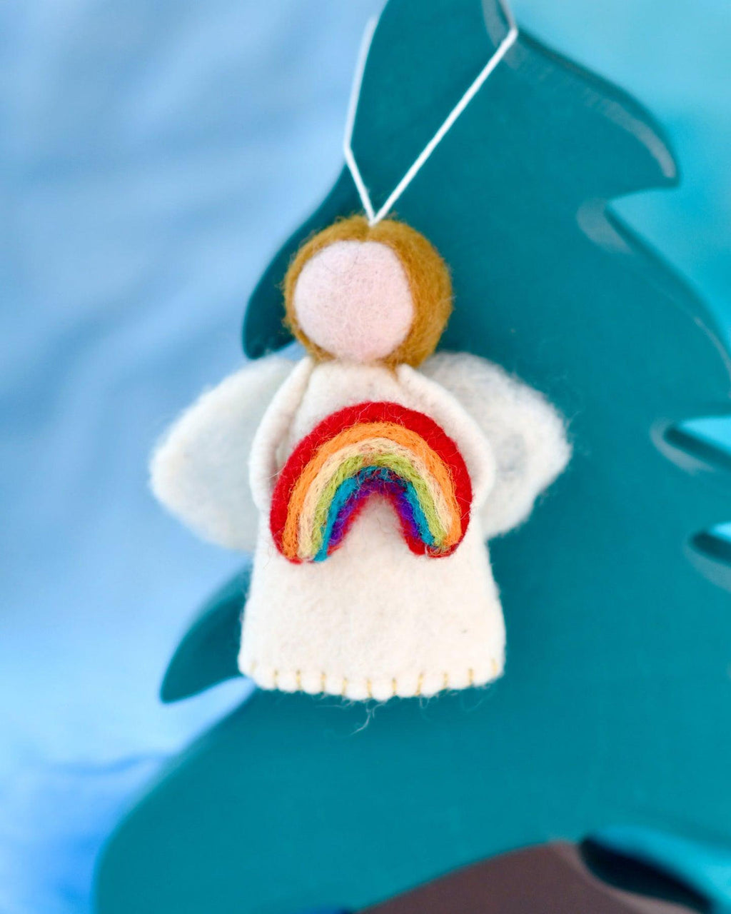 Tara Treasures Christmas Diversity Angel with Rainbow - Brown Hair