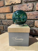 Load image into Gallery viewer, Caravel Friendship Ball - Clear Green &amp; Teal Swirl
