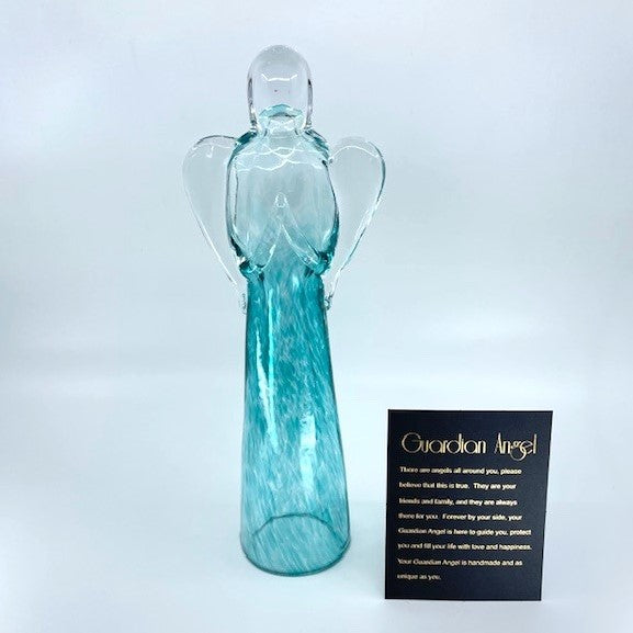 Glass Guardian Angel Large - Teal 