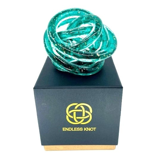 Endless Knot - Teal with Gold Flecks