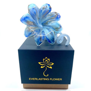 Glass Everlasting Flower - Blue & Gold