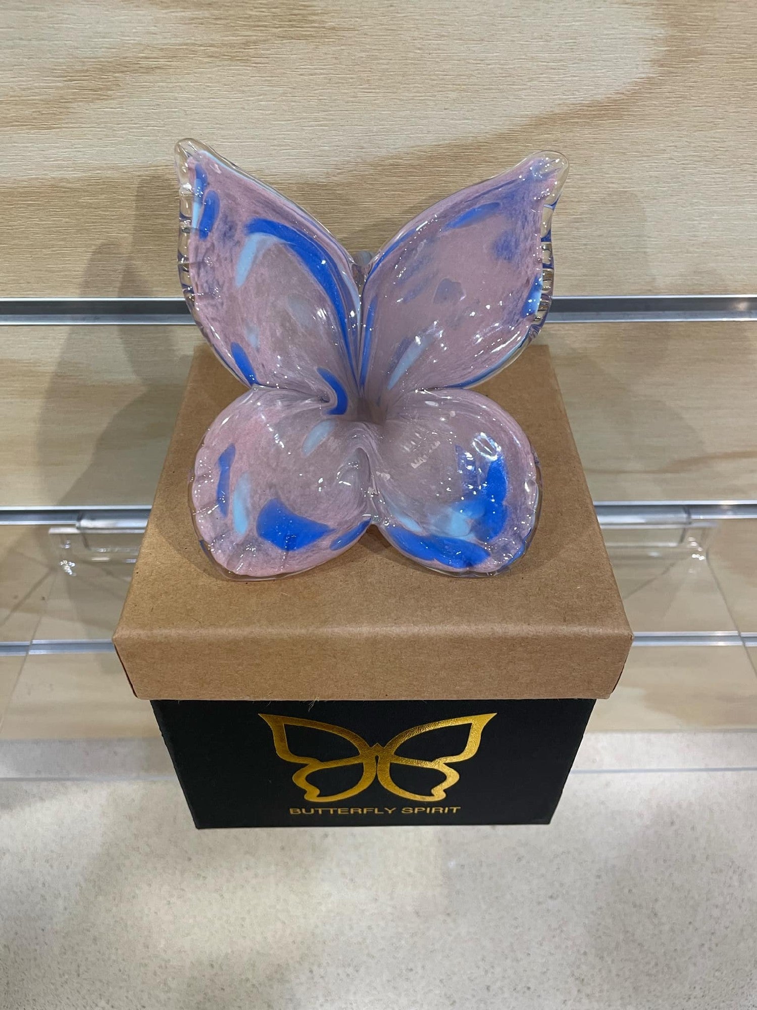 Glass Butterfly - Pink & Blue