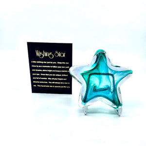 Glass Wishing Star - Teal Iridescent