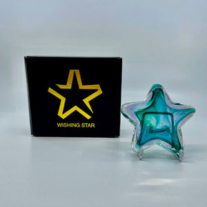 Glass Wishing Star - Teal Iridescent