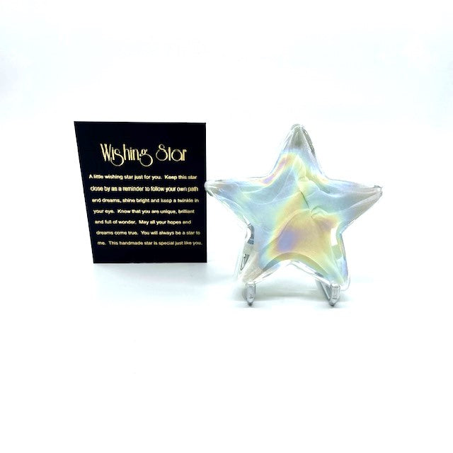 Glass Wishing Star - White Iridescent