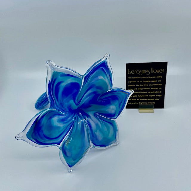 Large Glass Everlasting Flower - Turquoise