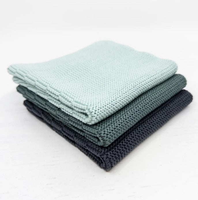 Ecovask Organic Cotton Dishcloth Heavy Duty 3pk - Frost