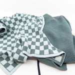 Load image into Gallery viewer, Ecovask Organic Cotton Kitchen Towel Duo - Sea Foam Chequer 
