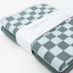 Load image into Gallery viewer, Ecovask Organic Cotton Kitchen Towel Duo - Sea Foam Chequer 
