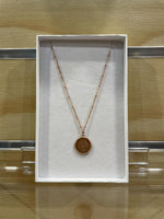 Load image into Gallery viewer, Petals Australia Rose Gold Ball Chain Brushed Coin Tree Necklace
