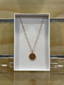 Petals Australia Rose Gold Ball Chain Brushed Coin Tree Necklace