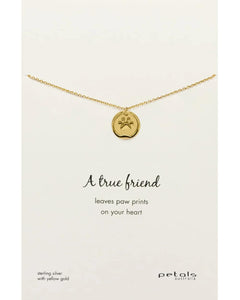 Petals Australia Gold Joyful Paw Necklace