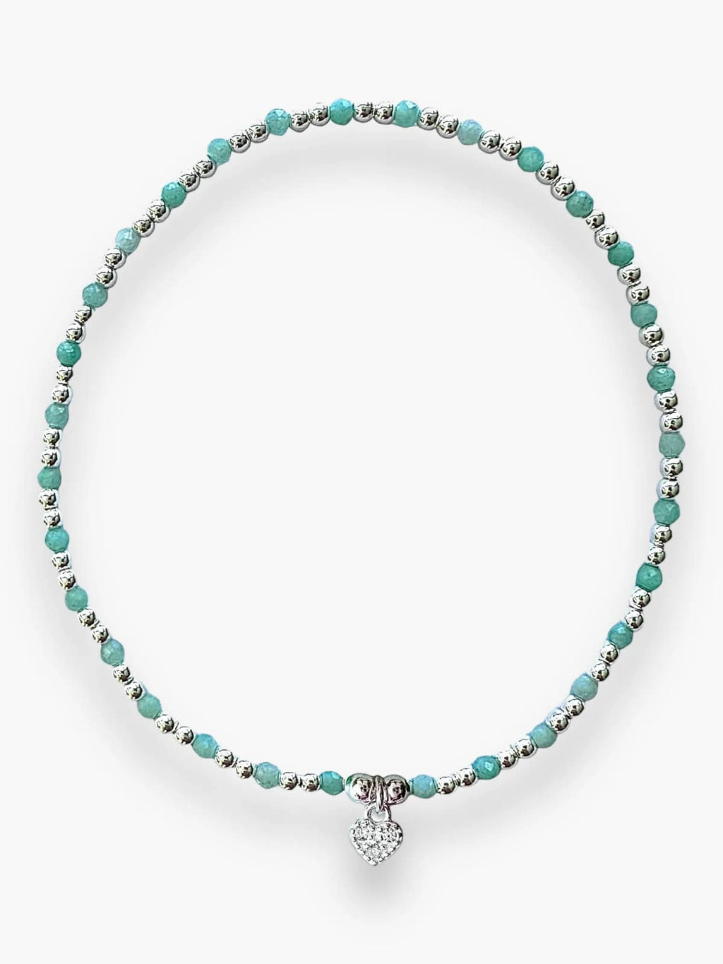 Petals Australia Amazonite Sparkle Heart Bracelet