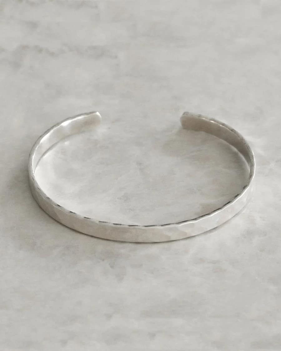 Petals Australia Sterling Silver Hammered Cuff - 5mm