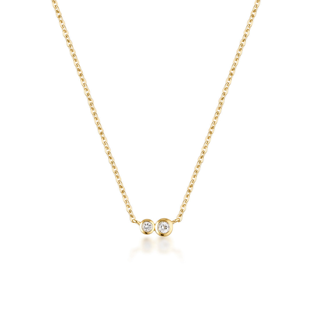 Linda Tahija Duo Necklace - Gold White Topaz