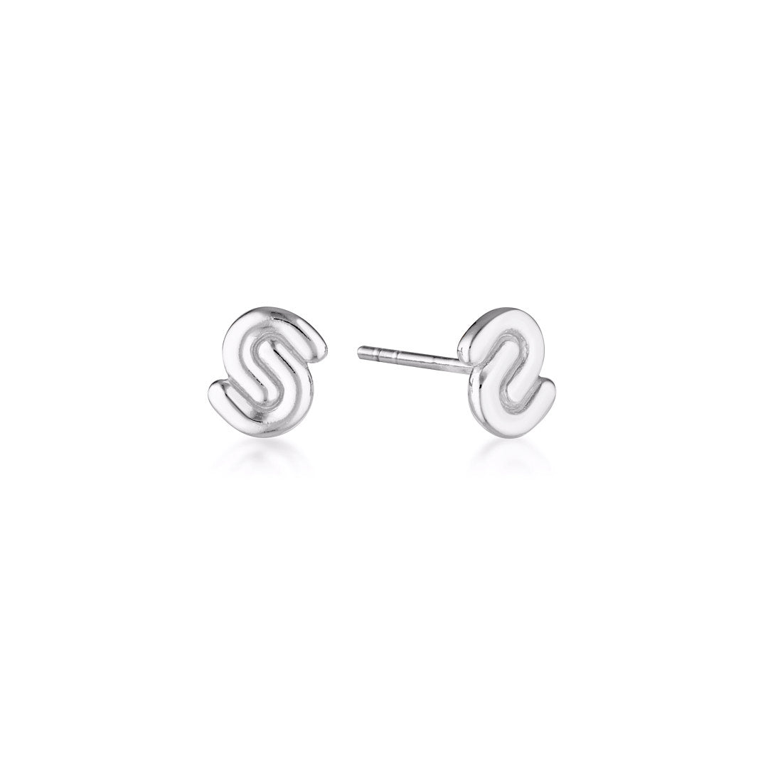 Linda Tahija Twofold Stud Earrings - Sterling Silver