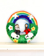 Load image into Gallery viewer, Tara Treasures Felt Christmas Rainbow Nativity Wreath
