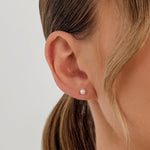 Load image into Gallery viewer, Linda Tahija Freshwater Pearl 4mm Stud Earrings - Sterling Silver
