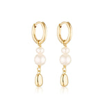 Load image into Gallery viewer, Linda Tahija Brook Pearl Huggie Earring - Gold
