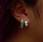 Load image into Gallery viewer, Linda Tahija Gemme Green Onyx Calibri Drop Earrings - Sterling Silver
