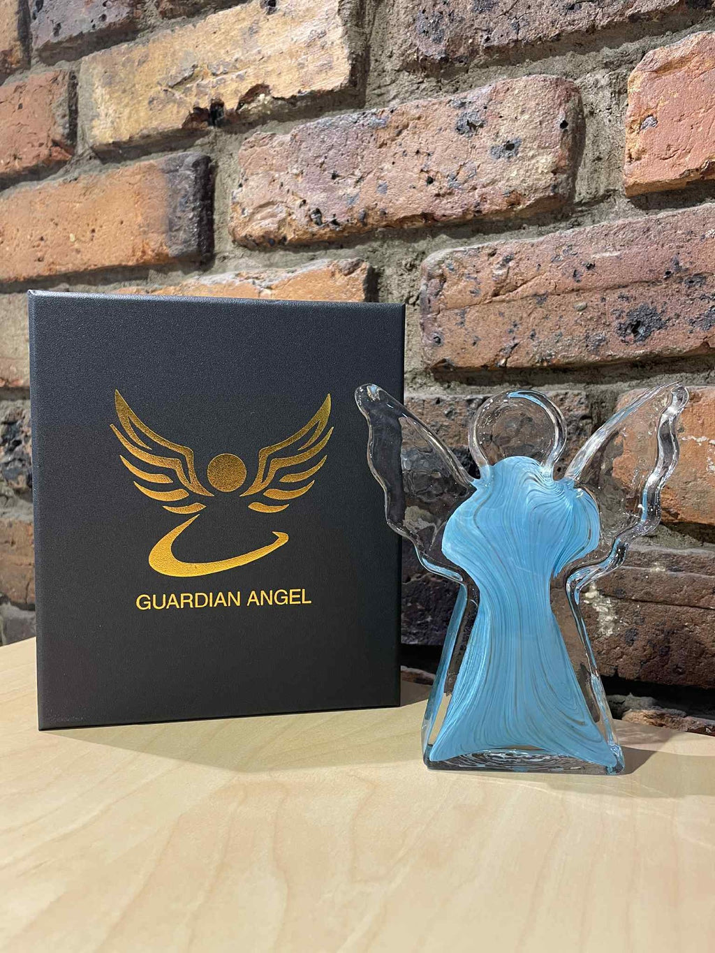 Caravel Glass Guardian Angel - Turquoise Blue & Gold