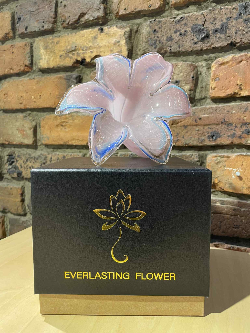 Caravel Glass Everlasting Flower - Soft Pink, Blue & Gold