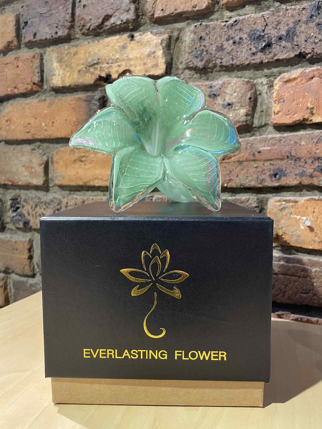 Caravel Glass Everlasting Flower - Sage Green, Pink, Blue & Gold