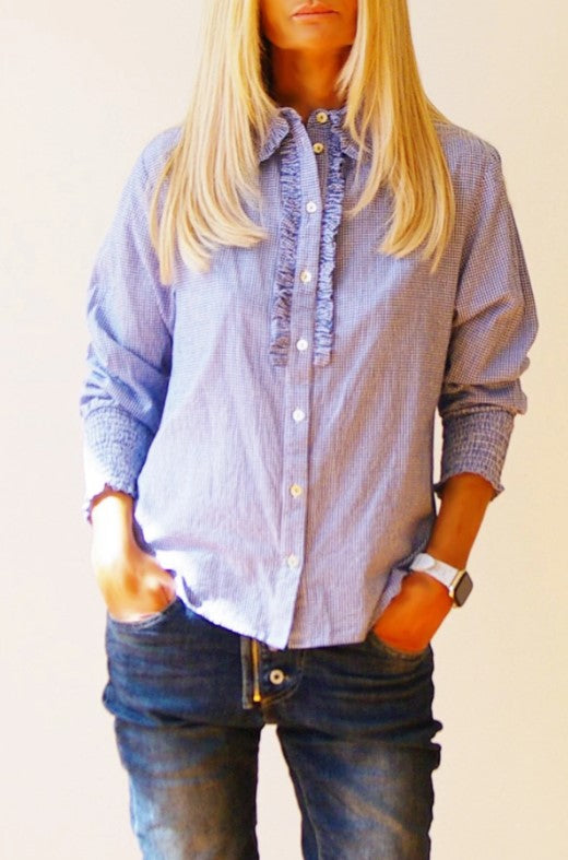 Who's Charlie Ella Shirt - Blue Gingham [SZ:S]