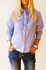 Load image into Gallery viewer, Who's Charlie Ella Shirt - Blue Gingham [SZ:S]
