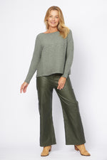 Load image into Gallery viewer, La Strada Collection Wave Pattern Knitted Jumper - Oliva [SZ:S/M]
