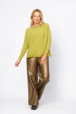Load image into Gallery viewer, La Strada Collection Wave Pattern Knitted Jumper - Olio [SZ:S/M]
