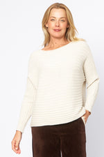 Load image into Gallery viewer, La Strada Collection Wave Pattern Knitted Jumper - Gesso [SZ:S/M]
