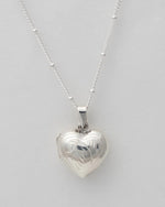 Load image into Gallery viewer, Petals Australia Sterling Silver Love Forever Etched Heart Necklace
