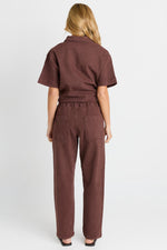 Load image into Gallery viewer, Betty Basics Quinn Cotton Jogger - Chocolate [SZ:8]
