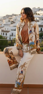 Load image into Gallery viewer, Amici Made In Italy Kara Silk Zip Bomber - Dolci Vita Camello [SZ:O/S]
