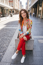 Load image into Gallery viewer, Amici Made In Italy Silk Blend Zip Bomber - Dolci Amalfi [SZ:S/M]
