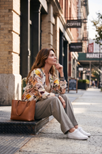 Load image into Gallery viewer, Amici Made In Italy Silk Blend Zip Bomber - Pansy Beige [SZ:S/M]
