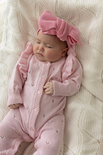 Load image into Gallery viewer, Confetti Kidz Cotton Pointelle Knit Romper - Classic Pink [SZ:NB 0000]
