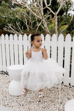 Load image into Gallery viewer, Confetti Kidz Ribbed Tulle Dress - Golden Daisies [SZ:6-12 MONTHS (0)]
