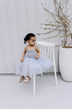 Load image into Gallery viewer, Confetti Kidz Ribbed Tulle Dress - Dusty Blue [SZ:6-12 MONTHS (0)]
