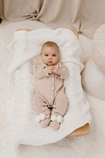 Load image into Gallery viewer, Confetti Kidz Classic Knit Romper - Biscotti [SZ:0-3 MONTHS (000)]
