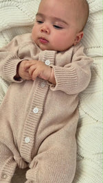 Load image into Gallery viewer, Confetti Kidz Classic Knit Romper - Biscotti [SZ:0-3 MONTHS (000)]
