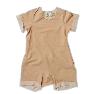 Fibre For Good Organic Short Sleeve Rompeezi - Wheat