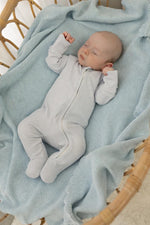 Load image into Gallery viewer, Confetti Kidz Ribb Zipsuit - Soft Blue [SZ:NEWBORN (0000)]
