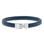 Load image into Gallery viewer, Steel &amp; Barnett - Archie Jeans Blue - 8mm Leather Box Braided Bracelet [CLR:JEANS BLUE SZ:L (22-23cm)]
