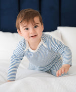 Load image into Gallery viewer, Lummi In Colour Long Sleeve Bodysuit - Blue Stripes [SZ:0000]
