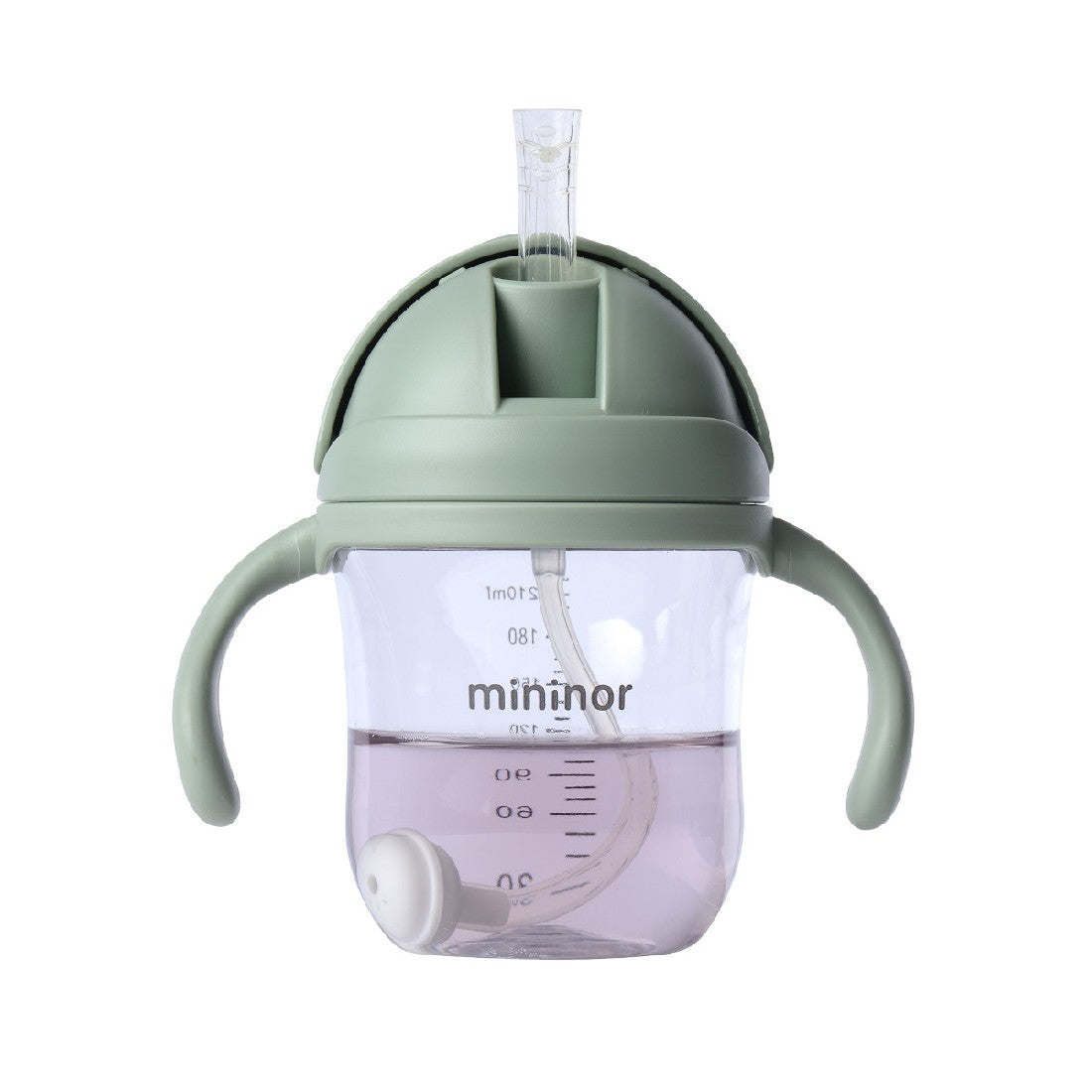 Mininor Tritan Straw Bottle 220ml - Green